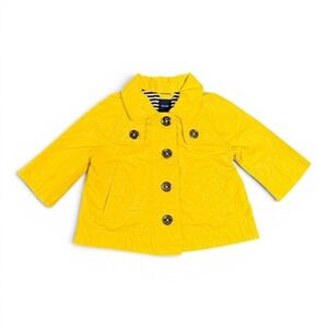Baby Gap Rain Jacket Swing Coat 0-6 M Collar Flaps Yellow Preppy Lined Classic